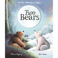Two Bears book cover featuring two different bears looking up at a moon.