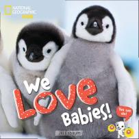 We Love Babies book cover featuring two penguins.