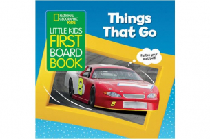 Things That Go book cover.  Red racing care with a bright yellow number 8 on it.