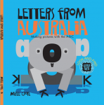 Letters From Australia book cover featuring a koala made from the letters in koala. 