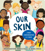 Our Skin book cover. Pictures of diverse children.