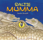 Saltie Mumma book cover. Picture of mother crocodile with babies.