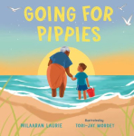 The cover of “Going for Pippies” by Wilaaran Laurie, featuring a bright, beach‑themed design that reflects the story’s coastal setting and playful tone.
